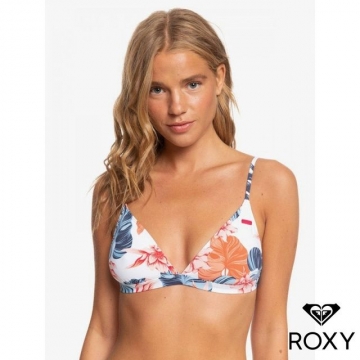 快乾舒適彈性材質經典三角比基尼附可拆式襯墊可調整式肩帶後方精緻扣環滿版華麗熱帶海島花朵同花色質感小褲
