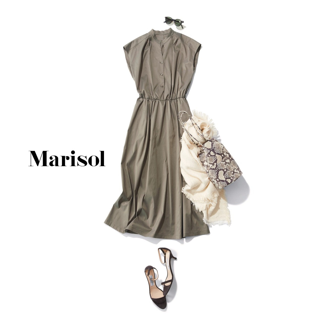 紫外線対策をしっかりと抜け感のあるシャツワンピースで買い出しへ