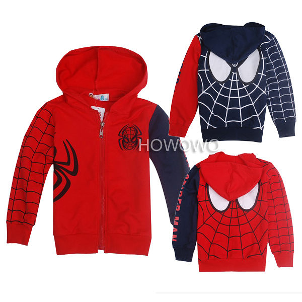 蜘蛛人兒童薄外套 中大童防曬連帽外套 新年紅 卡通夾克 SK016 好娃娃