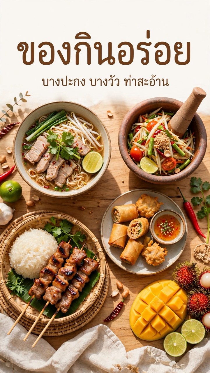 ของกินอร่อย บางวัว ท่าสะอ้าน บางปะกง