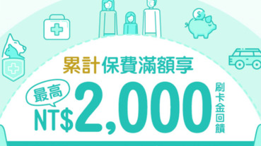 樂天卡刷保費 滿額回饋2,000