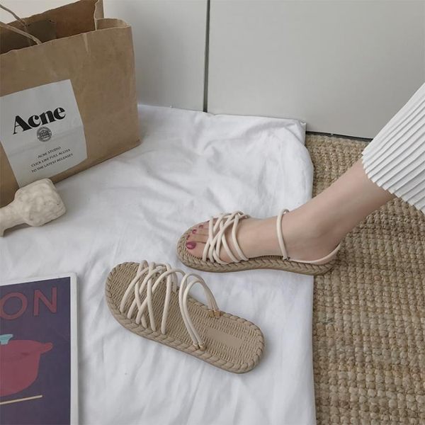 平底涼鞋 搭配長裙子的晚晚涼鞋仙女風平底ins潮學生百搭新款夏季網紅 曼慕衣櫃