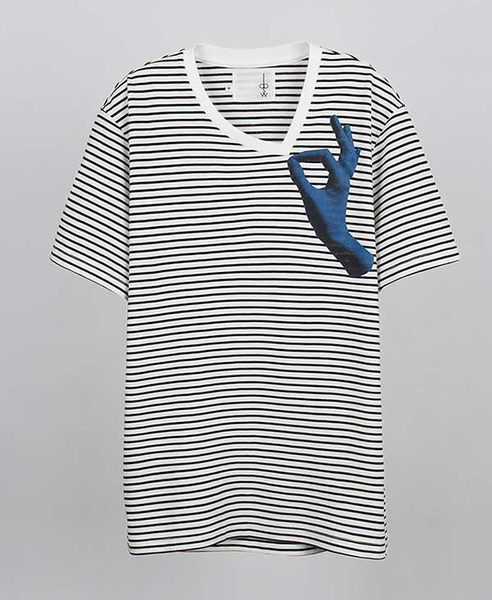 【摩達客】韓國進口EXO合作設計品牌DBSW Don t Drag 別拉橫紋短T短袖T恤時尚潮T(10415098002)