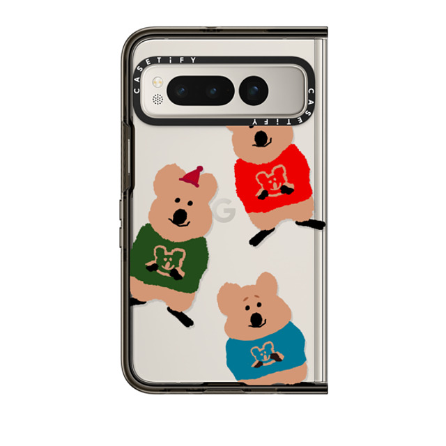 Dinotaeng x CASETiFY Pixel Fold Case Black Impact Case Quokka Trio