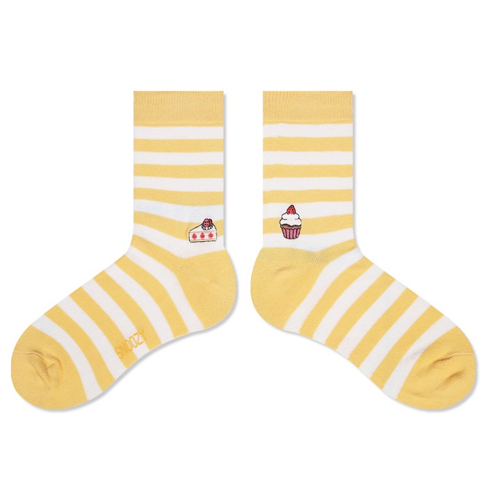 現貨 韓國 SNOOZY 電繡童趣logo襪-草莓蛋糕