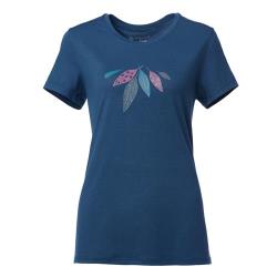 ◎利用布料柔軟棉感，舒適親膚質特性，款式以簡約大方圓領設計呈現，多款花色可選擇，適合外出旅遊、休閒穿搭。|◎寬鬆舒適版型，後上剪接採用印花布搭配,前中印刷圖案與印花布呼應。|◎品牌定位:戶外機能品牌品