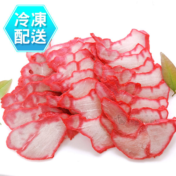 嚴選整條豬里肌肉，n人工拍打加上醃漬按摩後，n用爐火烘烤而成