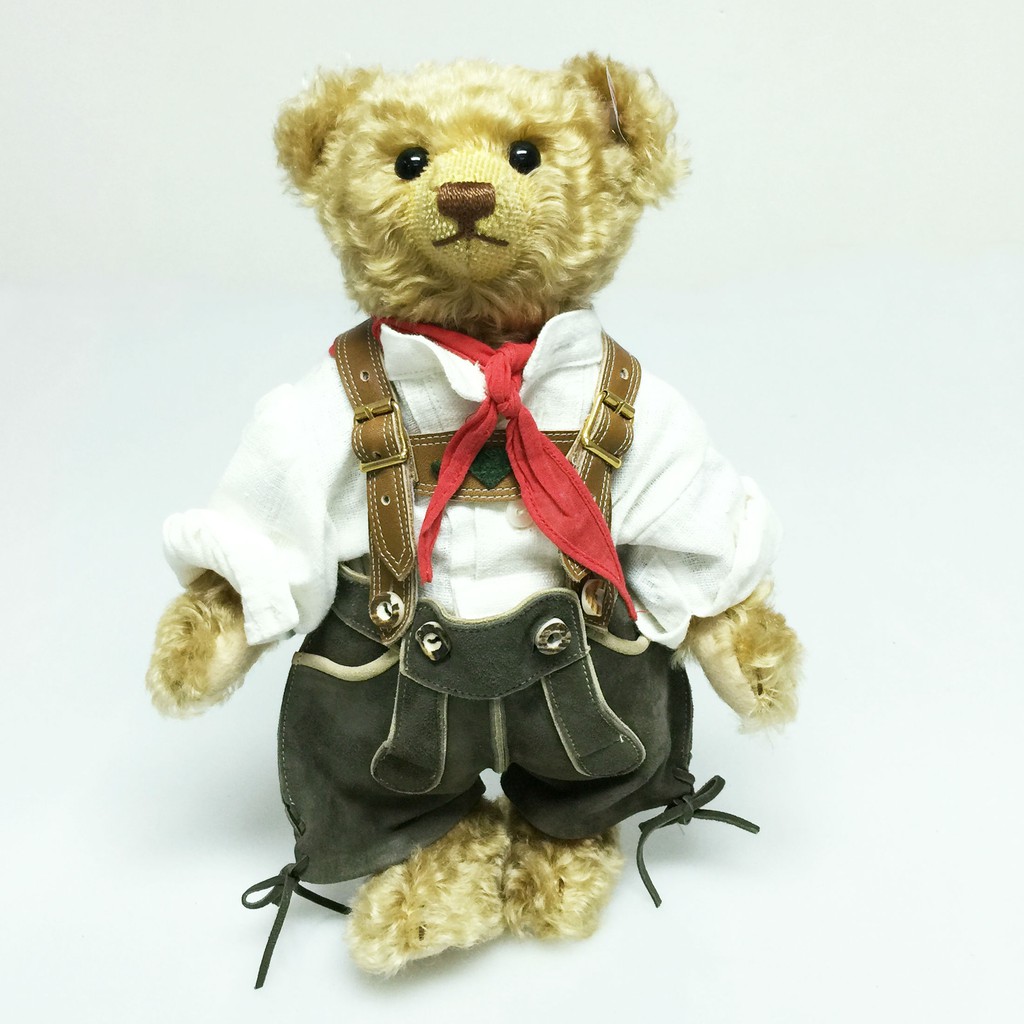 婚禮男熊金耳扣白標限量-steiff