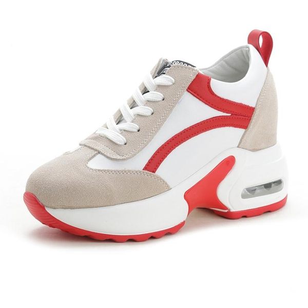 休閒運動鞋 女休閒鞋 真皮秋冬新款坡跟鞋內增高女鞋韓版女鞋子《小師妹》sm3022