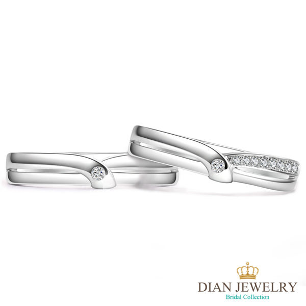 【DIAN 黛恩珠寶】心花開 鑽石結婚對戒(情人鑽石對戒 系列)