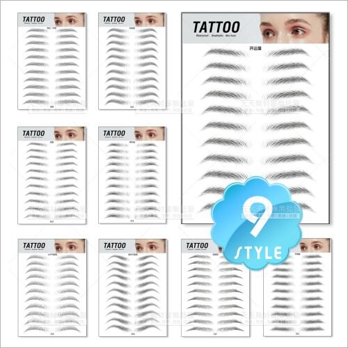 韓式歐美-仿真眉毛轉印紋眉貼紙(多款)-[53459]