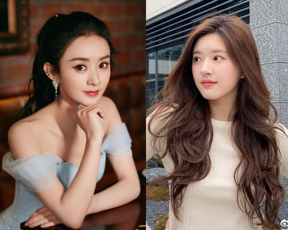 趙麗穎趙露思圓臉、下巴長度