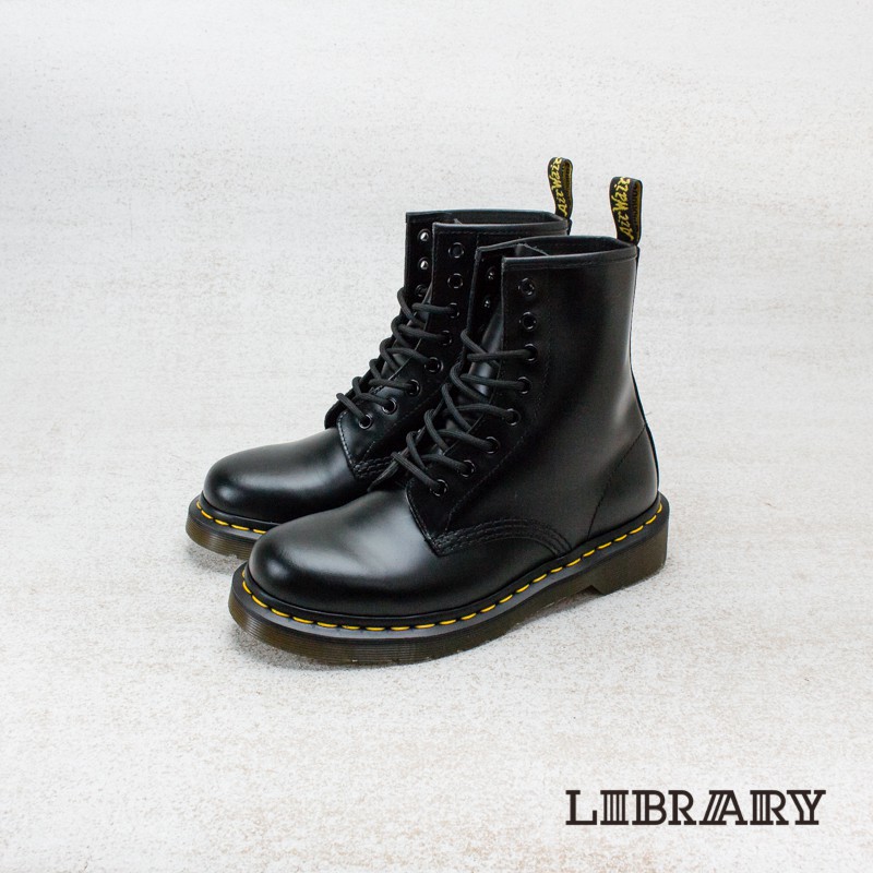 ❚LIBRARY❚ Dr.Martens 馬汀大夫 1460 八孔 8孔 靴子 長靴 黑色 經典 黃線 男女段