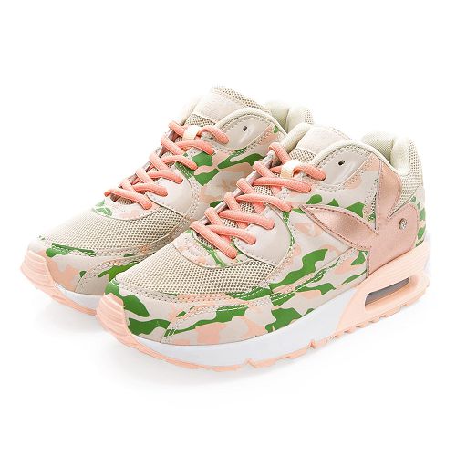 PLAYBOY迷彩潮流 拼接氣墊運動鞋-粉彩(Y2729)