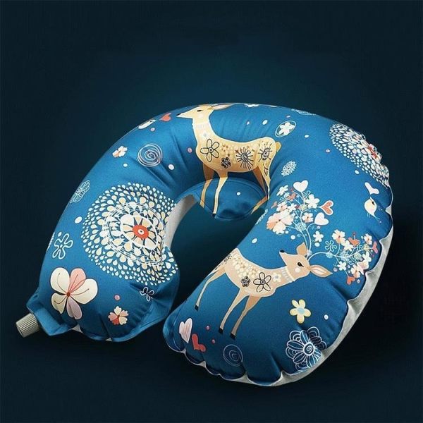 u型枕充氣枕u枕頭戶外旅游便攜午睡護頸枕旅行飛機枕三寶『櫻花小屋』