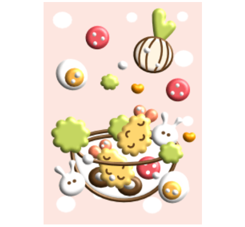 Shrimp Salad version 3D 3