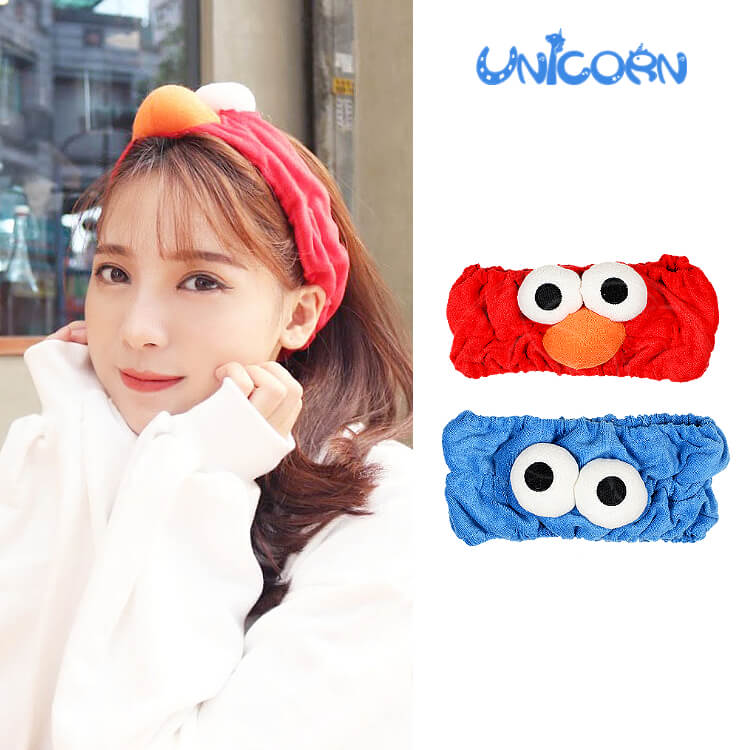 -兩款-芝麻街大眼睛 居家洗臉髮帶 髮箍 髮圈 化妝【AS10710007】Unicorn手機殼♥