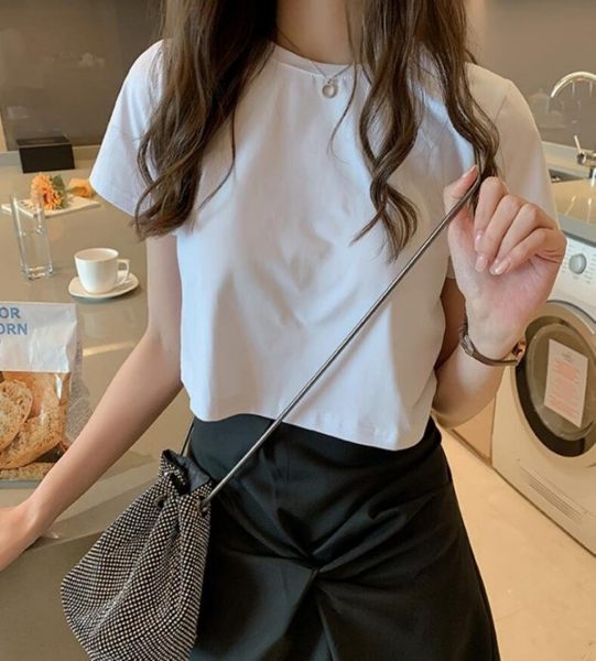 短版寬鬆上衣+不規則扭結裙2件套裝 CC KOREA ～ Q23706