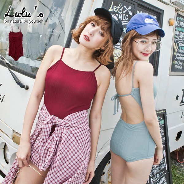 051030♦ 直紋坑條布料/後綁帶造型設計可自行調整