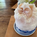 桃のかき氷 - 実際訪問したユーザーが直接撮影して投稿した住吉喫茶店島のモノ 喫茶 田中戸の写真のメニュー情報