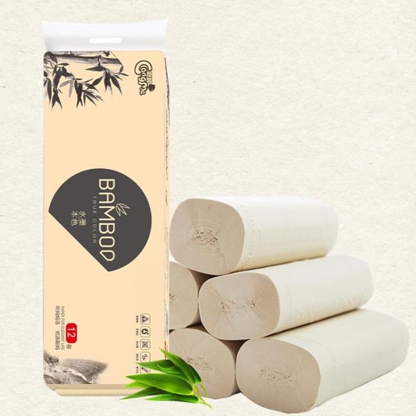 竹漿本色衛生紙批發捲紙原漿紙家用廁紙巾手紙本色紙家庭裝實惠裝 居享優品