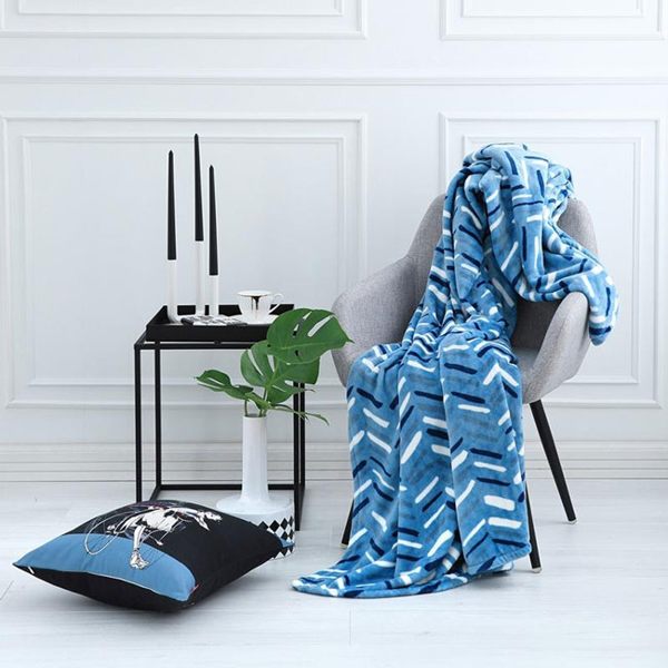 ELLE DECOR 巴黎夜藍超細纖維印花毯單人 014184113