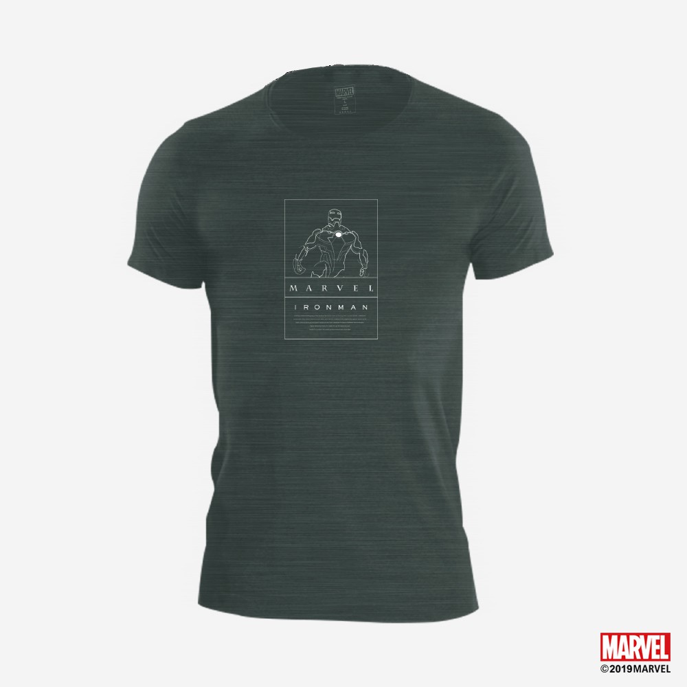 【官方授權】MARVEL 鋼鐵人彈性機能短袖上衣 離子灰