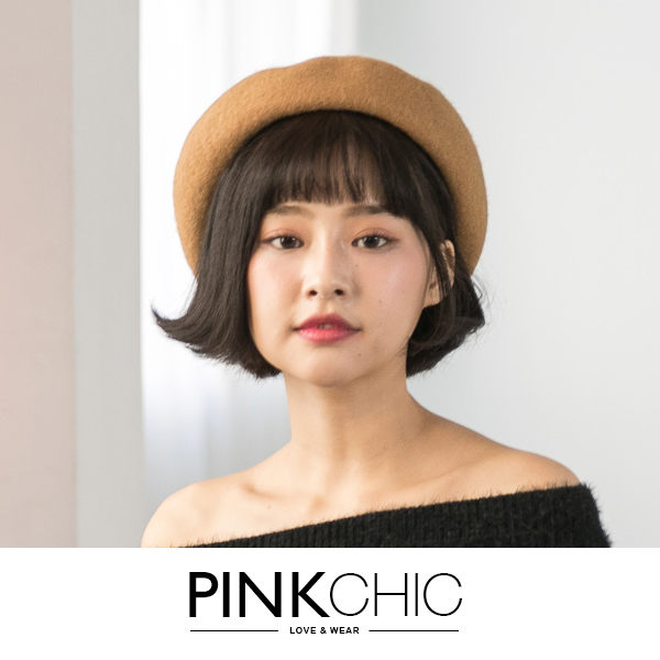 帽子 韓版素色質感貝蕾帽畫家帽造型帽 - PINK CHIC - 81645