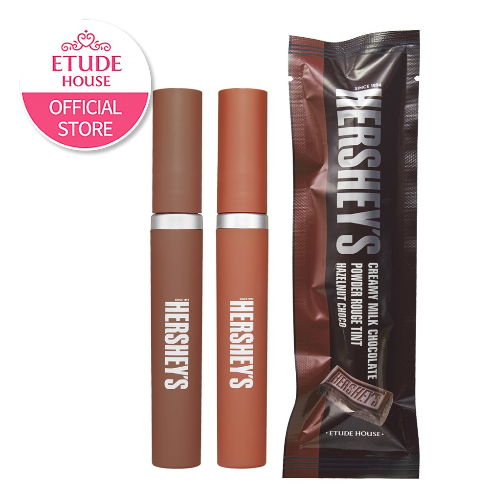 商品特色：HERSHEY'S 誘吻任霧蜜唇粉HERSHEY'S x ETUDE HOUSE 情人節聯名限定如香醇濃厚的巧克力，透過有保濕功效的可可萃取物．溫暖包覆你的雙唇規格：BR401(榛果巧克力)