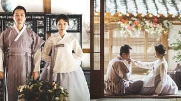 天心結婚3年首穿韓服拍「絕美韓風婚紗照」曝光！歐巴老公浪漫牽手吻甜炸了