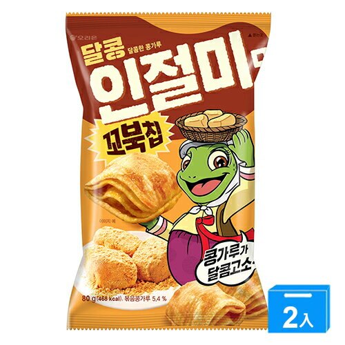 好麗友 烏龜玉米脆片-韓國烤麻糬80G【兩入組】【愛買】