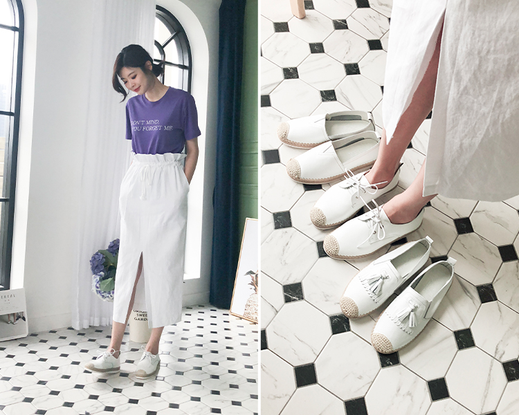 D+AF草編鞋 真皮小白鞋 真皮鞋 