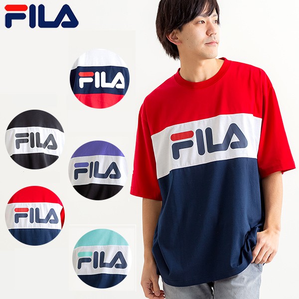 FILA - 日本限定 FM4799 拚色 胸口燙印大LOGO 短T (多色) 化學原宿