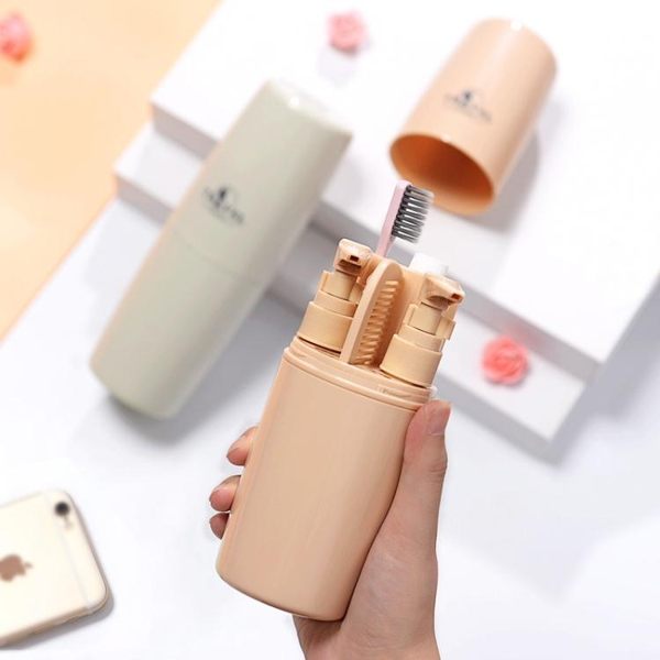 旅行洗漱杯分裝瓶便攜洗漱包防水女男出差戶外旅游套裝洗漱用品DF【聖誕節交換禮物】