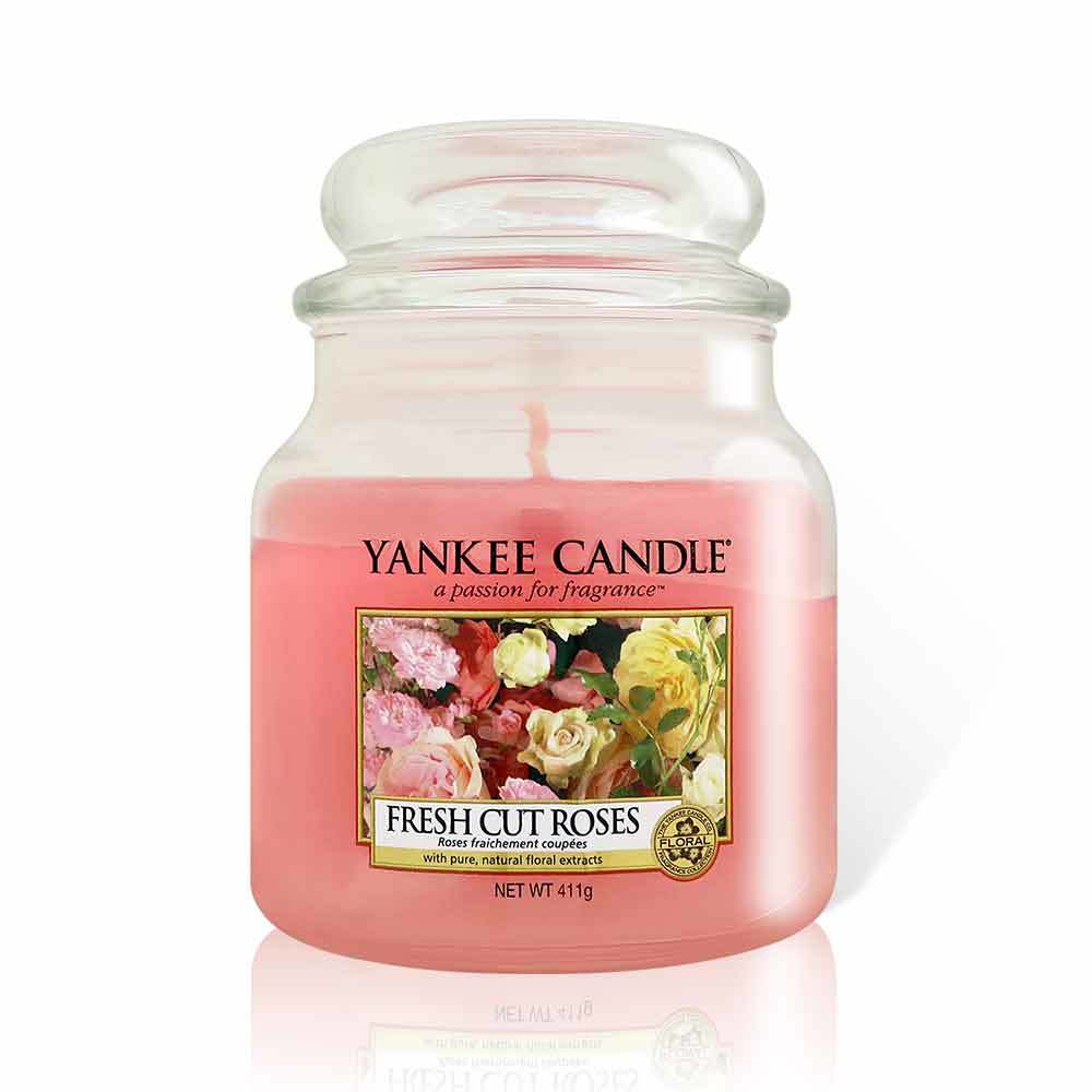 Yankee Candles Fresh Cut Rose瓶中燭 玫瑰(中) 411g (效期至2022.02)