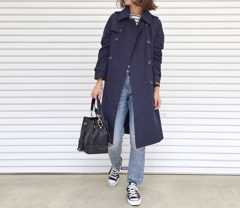 周りと差をつけたい 今年のトレンチコートは ネイビー で攻める Mine