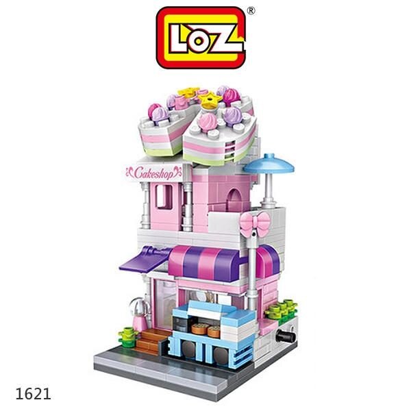 【愛瘋潮】99免運 LOZ 迷你鑽石小積木 街景系列-1621~1624 蛋糕店 汽水店 樂器行 書店 樂高積木
