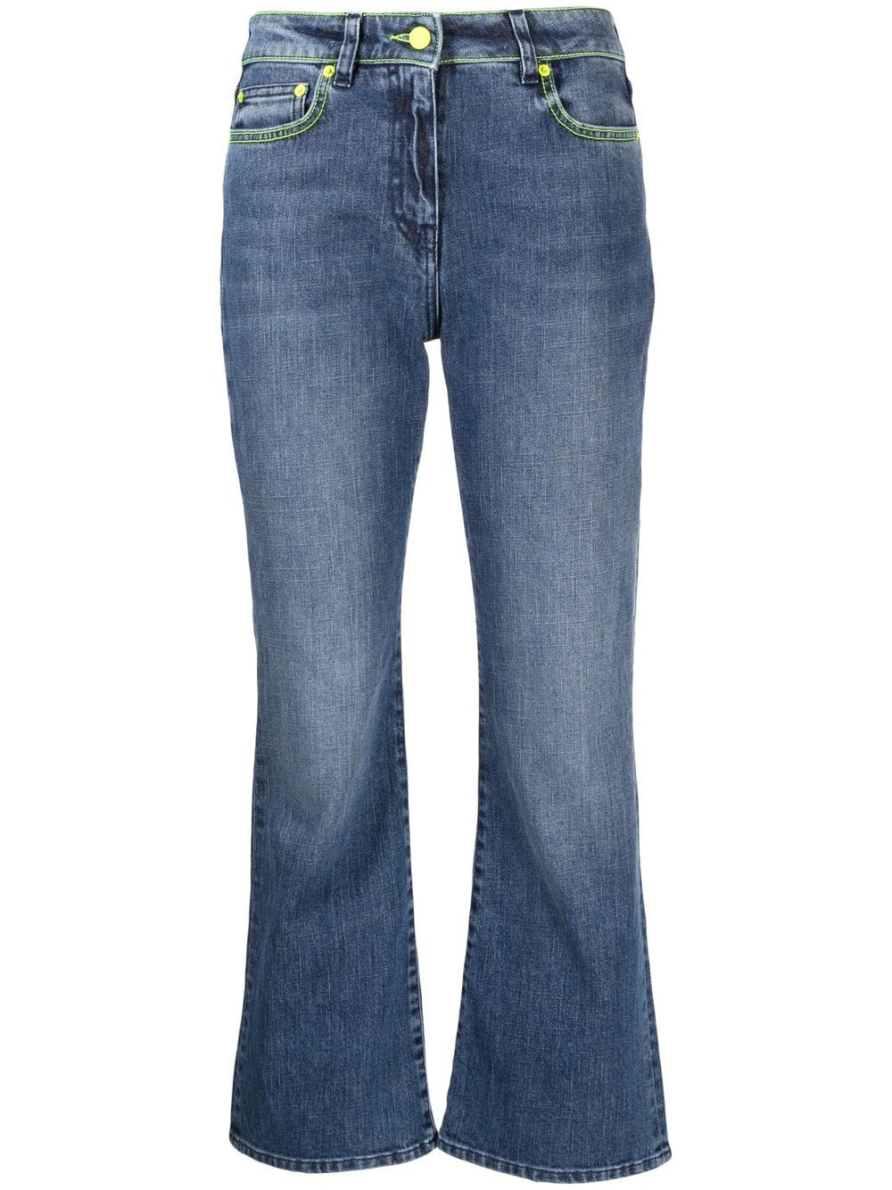 MSGM - cropped flared-leg jeans - women - Cotton/Elastane - 42 - Blue