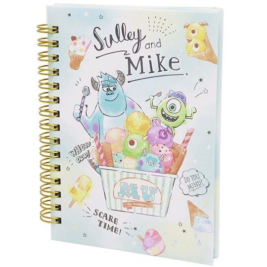 〔小禮堂〕迪士尼 怪獸大學 左翻線圈橫線筆記本《A6.綠白.冰淇淋》記事本.手札.日記本 4935124-51372