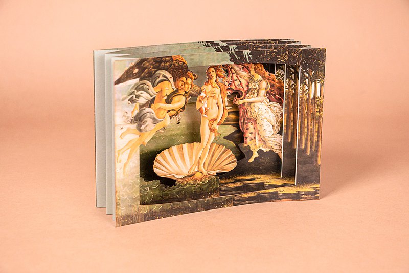 【立體名畫卡片】波提切利 維納斯的誕生 / 貓與女神 -精美萬用卡