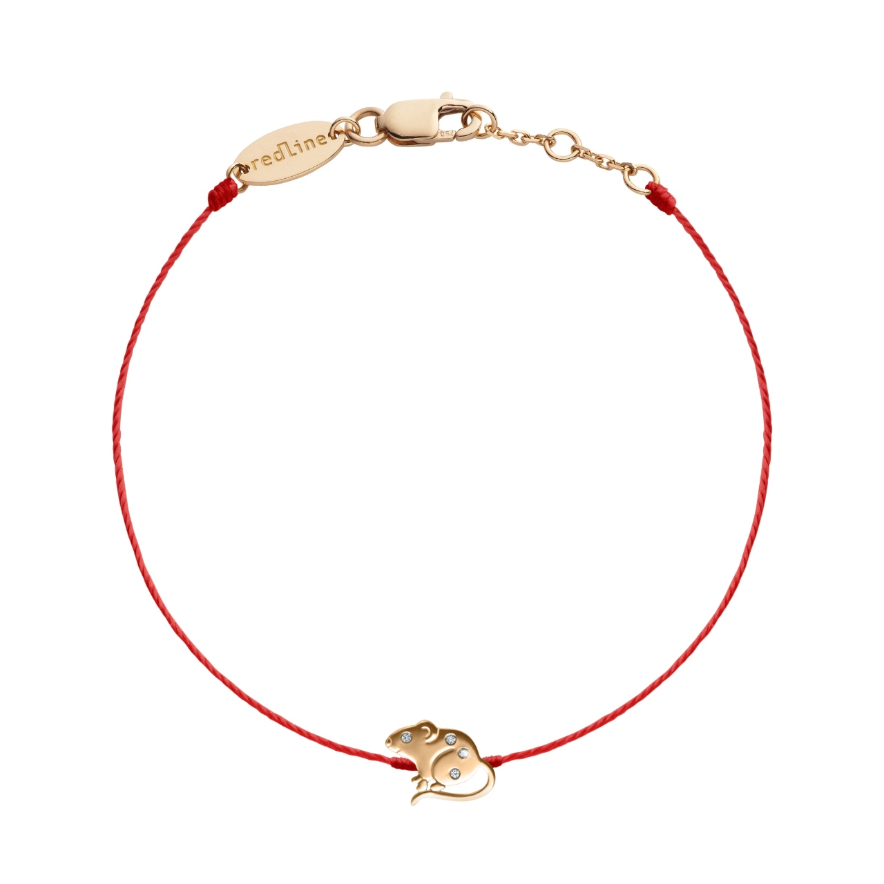 Lucky Mouse鼠來寶(幸運鼠) 紅K金全紅線手繩