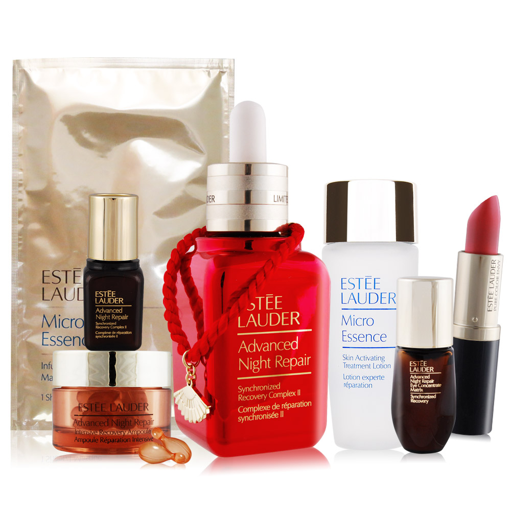 ESTEE LAUDER 雅詩蘭黛 特潤肌底美顏組新年組[特潤+原生露+安瓶+面膜+唇膏+眼部精華]