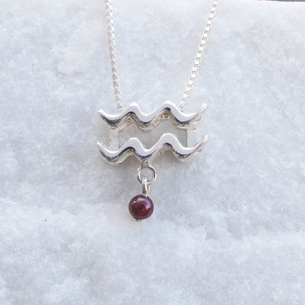 【星座誕生石系列】水瓶座 髮晶 碧璽手工純銀項鍊【大員囡仔】