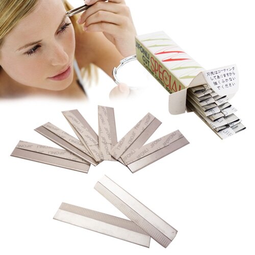 【H01084】一盒10片裝 修眉刀片 不鏽鋼羽毛刀片削刀 削髮刀片 剃刀刀片 修容刀