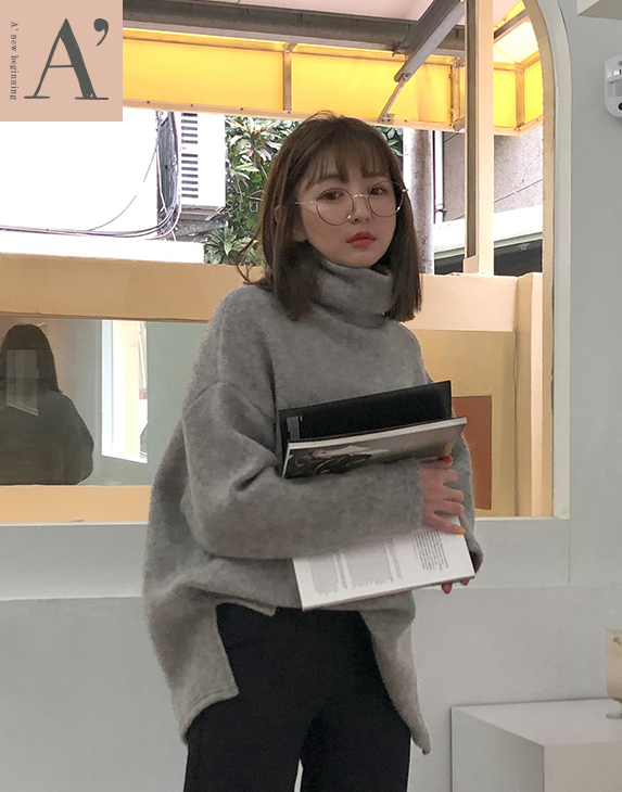 PAZZO+冬季柔軟厚實高領毛衣