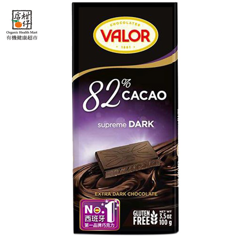Valor 82%純黑巧克力片100g