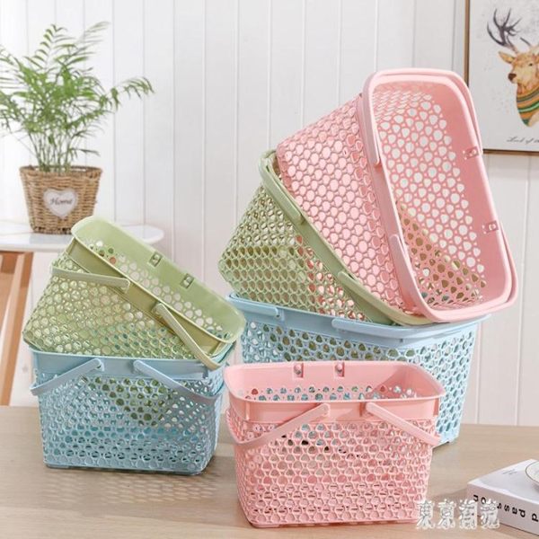 手提籃買菜籃子水果籃超市采購籃超市購物籃零食籃臟衣洗浴收納籃xy2470『東京潮流』