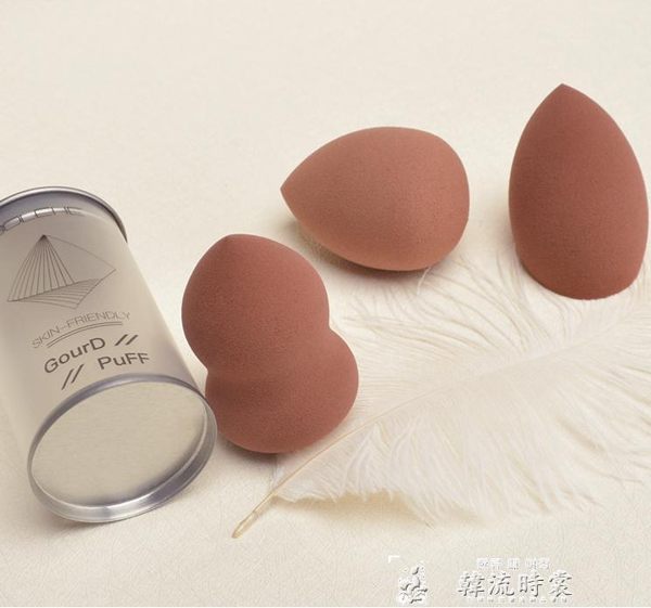 美妝蛋蛋超軟干濕兩用不吃粉氣墊化妝球工具架子彩妝海綿葫蘆粉撲 韓流時裳