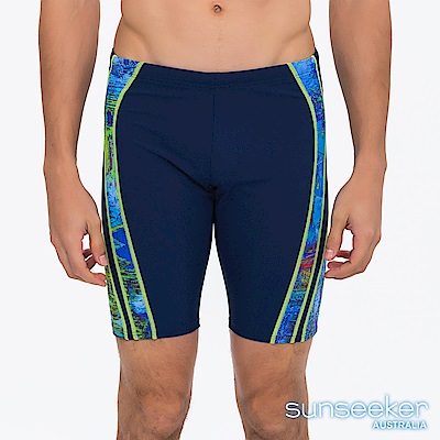 澳洲Sunseeker泳裝男士時尚七分印花拼接泳褲-深藍