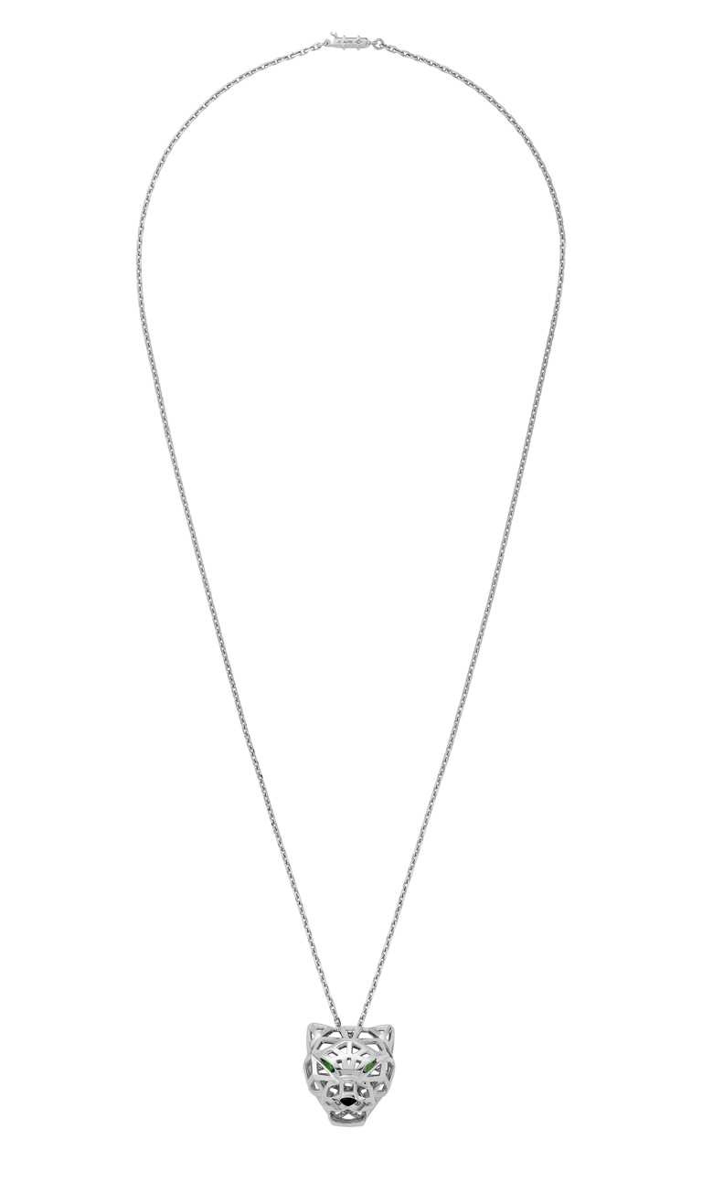 Cartier「Panthère de Cartier美洲豹」白金鏤空項鍊╱610,000元（圖╱Cartier提供）